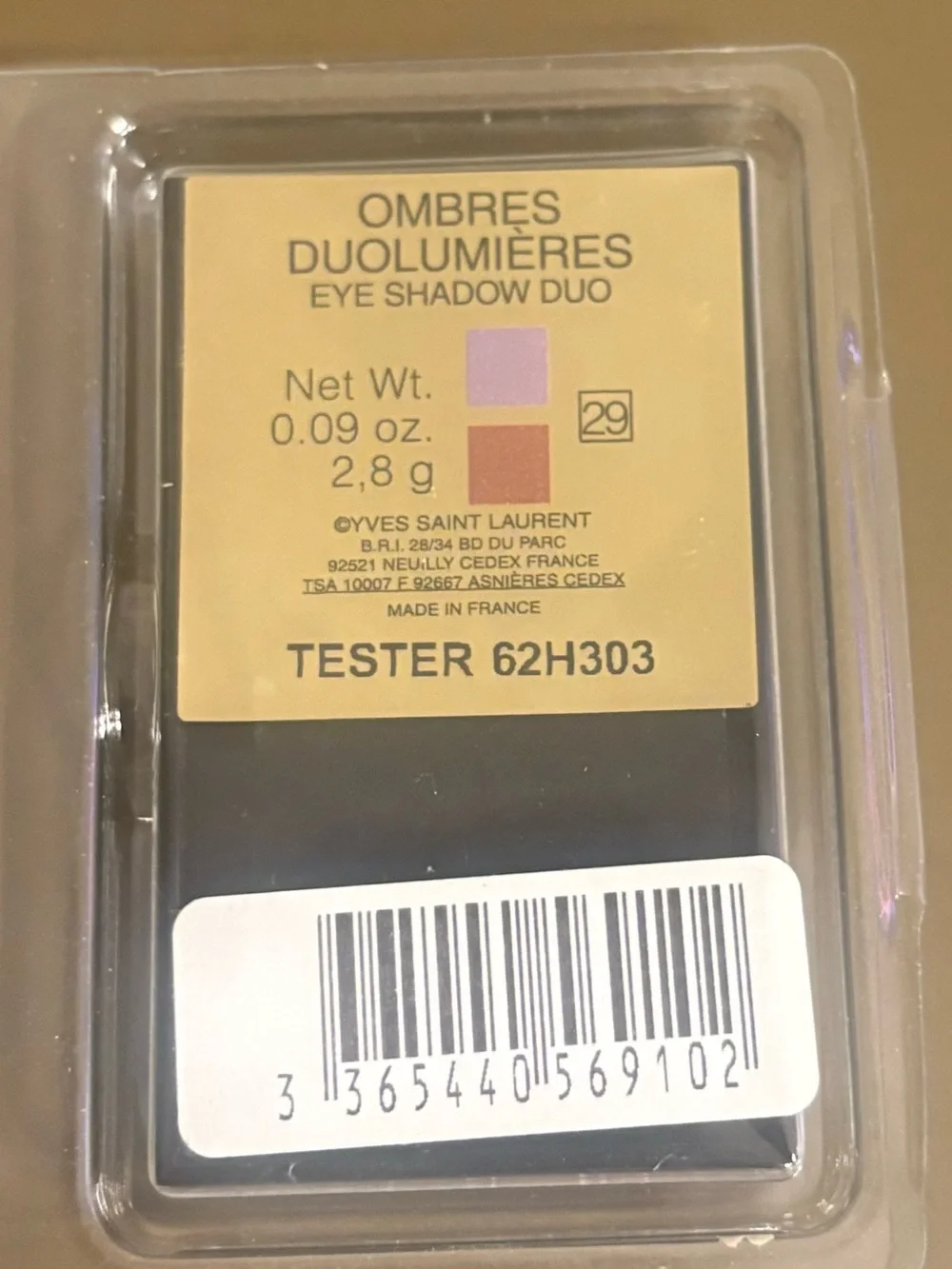 Yves Saint Laurent OMBRES DUOLUMIÈRES EYE SHADOW DUO #29 Net Wt. 0.09 oz. 2,8 g